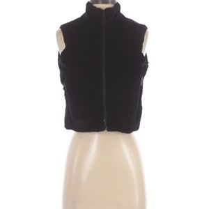 Bebe Black faux fur vest xs
